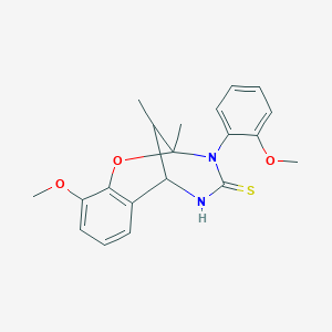 molecular formula C20H22N2O3S B11425720 10-methoxy-3-(2-methoxyphenyl)-2,11-dimethyl-2,3,5,6-tetrahydro-4H-2,6-methano-1,3,5-benzoxadiazocine-4-thione 