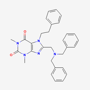 8-[(dibenzylamino)methyl]-1,3-dimethyl-7-(2-phenylethyl)-3,7-dihydro-1H-purine-2,6-dione