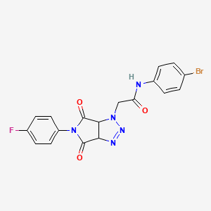 molecular formula C18H13BrFN5O3 B11425725 N-(4-bromophenyl)-2-[5-(4-fluorophenyl)-4,6-dioxo-4,5,6,6a-tetrahydropyrrolo[3,4-d][1,2,3]triazol-1(3aH)-yl]acetamide 