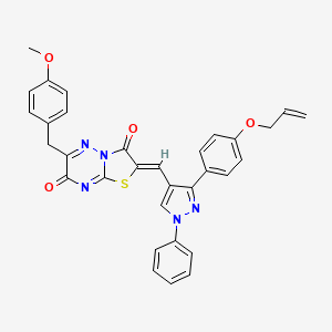 (2Z)-2-({3-[4-(allyloxy)phenyl]-1-phenyl-1H-pyrazol-4-yl}methylene)-6-(4-methoxybenzyl)-7H-[1,3]thiazolo[3,2-b][1,2,4]triazine-3,7(2H)-dione