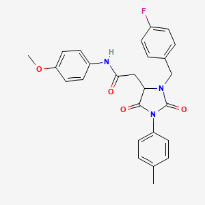 2-[3-(4-fluorobenzyl)-1-(4-methylphenyl)-2,5-dioxoimidazolidin-4-yl]-N-(4-methoxyphenyl)acetamide