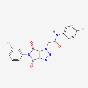 2-[5-(3-chlorophenyl)-4,6-dioxo-4,5,6,6a-tetrahydropyrrolo[3,4-d][1,2,3]triazol-1(3aH)-yl]-N-(4-fluorophenyl)acetamide