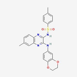 N-[3-(2,3-dihydro-1,4-benzodioxin-6-ylamino)-6-methylquinoxalin-2-yl]-4-methylbenzenesulfonamide