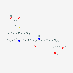 2-[[6-[2-(3,4-Dimethoxyphenyl)ethylcarbamoyl]-1,2,3,4-tetrahydroacridin-9-yl]sulfanyl]acetic acid