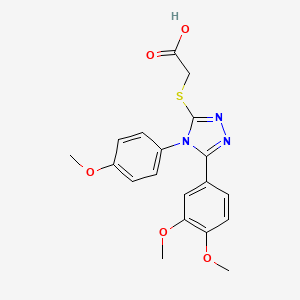 {[5-(3,4-dimethoxyphenyl)-4-(4-methoxyphenyl)-4H-1,2,4-triazol-3-yl]sulfanyl}acetic acid