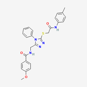 4-Methoxy-N-{[5-({[(4-methylphenyl)carbamoyl]methyl}sulfanyl)-4-phenyl-4H-1,2,4-triazol-3-YL]methyl}benzamide