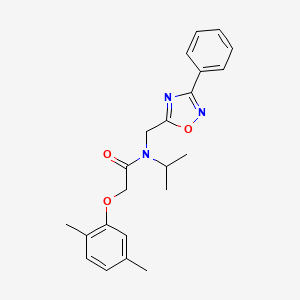 molecular formula C22H25N3O3 B11425819 2-(2,5-dimethylphenoxy)-N-[(3-phenyl-1,2,4-oxadiazol-5-yl)methyl]-N-(propan-2-yl)acetamide 