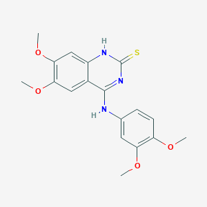 molecular formula C18H19N3O4S B11425823 4-[(3,4-Dimethoxyphenyl)amino]-6,7-dimethoxy-1,2-dihydroquinazoline-2-thione 