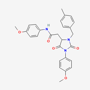 N-(4-methoxyphenyl)-2-[1-(4-methoxyphenyl)-3-(4-methylbenzyl)-2,5-dioxoimidazolidin-4-yl]acetamide