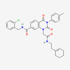 N-(2-chlorobenzyl)-1-(2-{[2-(cyclohex-1-en-1-yl)ethyl]amino}-2-oxoethyl)-3-(4-methylphenyl)-2,4-dioxo-1,2,3,4-tetrahydroquinazoline-7-carboxamide