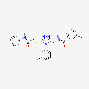 3-Methyl-N-{[4-(3-methylphenyl)-5-({[(3-methylphenyl)carbamoyl]methyl}sulfanyl)-4H-1,2,4-triazol-3-YL]methyl}benzamide