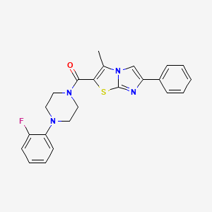 molecular formula C23H21FN4OS B11425902 2-{[4-(2-Fluorophenyl)piperazin-1-yl]carbonyl}-3-methyl-6-phenylimidazo[2,1-b][1,3]thiazole 