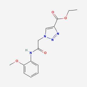 molecular formula C14H16N4O4 B11425923 ethyl 1-{[(2-methoxyphenyl)carbamoyl]methyl}-1H-1,2,3-triazole-4-carboxylate 