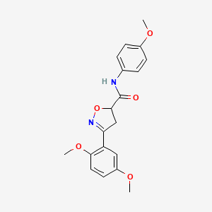 molecular formula C19H20N2O5 B11425932 3-(2,5-dimethoxyphenyl)-N-(4-methoxyphenyl)-4,5-dihydro-1,2-oxazole-5-carboxamide 