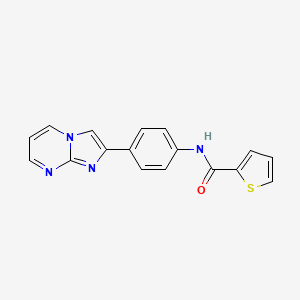 molecular formula C17H12N4OS B11425936 N-(4-(imidazo[1,2-a]pyrimidin-2-yl)phenyl)thiophene-2-carboxamide 