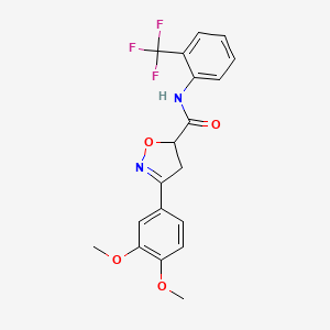 3-(3,4-dimethoxyphenyl)-N-[2-(trifluoromethyl)phenyl]-4,5-dihydro-1,2-oxazole-5-carboxamide