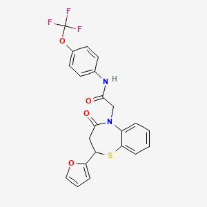 2-(2-(furan-2-yl)-4-oxo-3,4-dihydrobenzo[b][1,4]thiazepin-5(2H)-yl)-N-(4-(trifluoromethoxy)phenyl)acetamide