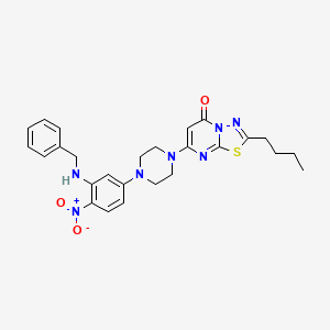 7-{4-[3-(benzylamino)-4-nitrophenyl]piperazin-1-yl}-2-butyl-5H-[1,3,4]thiadiazolo[3,2-a]pyrimidin-5-one