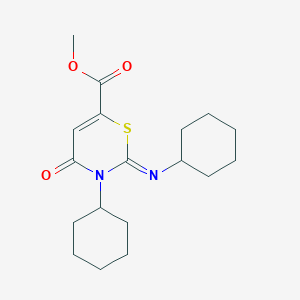 methyl (2Z)-3-cyclohexyl-2-(cyclohexylimino)-4-oxo-3,4-dihydro-2H-1,3-thiazine-6-carboxylate