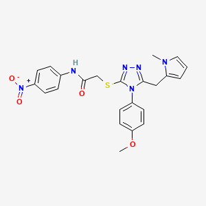 2-((4-(4-methoxyphenyl)-5-((1-methyl-1H-pyrrol-2-yl)methyl)-4H-1,2,4-triazol-3-yl)thio)-N-(4-nitrophenyl)acetamide