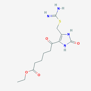 molecular formula C13H20N4O4S B11426058 ethyl 6-{5-[(carbamimidoylsulfanyl)methyl]-2-oxo-2,3-dihydro-1H-imidazol-4-yl}-6-oxohexanoate 