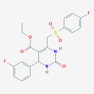 Ethyl 4-(3-fluorophenyl)-6-(((4-fluorophenyl)sulfonyl)methyl)-2-oxo-1,2,3,4-tetrahydropyrimidine-5-carboxylate