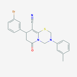 8-(3-bromophenyl)-3-(3-methylphenyl)-6-oxo-3,4,7,8-tetrahydro-2H,6H-pyrido[2,1-b][1,3,5]thiadiazine-9-carbonitrile