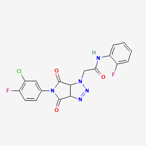 2-[5-(3-chloro-4-fluorophenyl)-4,6-dioxo-4,5,6,6a-tetrahydropyrrolo[3,4-d][1,2,3]triazol-1(3aH)-yl]-N-(2-fluorophenyl)acetamide