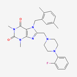 7-[(2,5-Dimethylphenyl)methyl]-8-[[4-(2-fluorophenyl)piperazin-1-yl]methyl]-1,3-dimethylpurine-2,6-dione