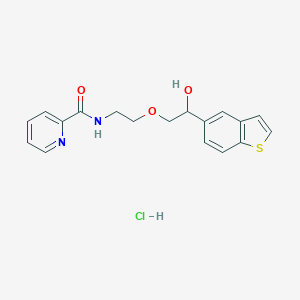 molecular formula C18H19ClN2O3S B114261 N-(2-(2-Benzo(b)thien-5-yl-2-hydroxyethoxy)ethyl)-2-pyridinecarboxamide monohydrochloride CAS No. 142934-83-6