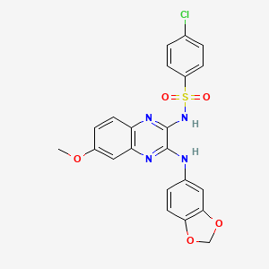 N-[3-(1,3-benzodioxol-5-ylamino)-6-methoxyquinoxalin-2-yl]-4-chlorobenzenesulfonamide