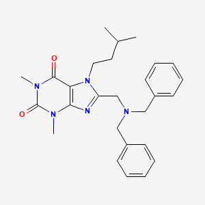 8-[(Dibenzylamino)methyl]-1,3-dimethyl-7-(3-methylbutyl)purine-2,6-dione