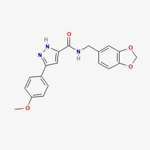 N-(1,3-benzodioxol-5-ylmethyl)-5-(4-methoxyphenyl)-1H-pyrazole-3-carboxamide