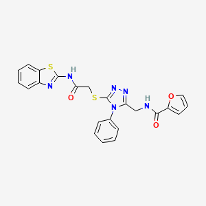 N-{[5-({[(1,3-Benzothiazol-2-YL)carbamoyl]methyl}sulfanyl)-4-phenyl-4H-1,2,4-triazol-3-YL]methyl}furan-2-carboxamide