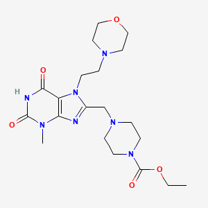 ethyl 4-({3-methyl-7-[2-(morpholin-4-yl)ethyl]-2,6-dioxo-2,3,6,7-tetrahydro-1H-purin-8-yl}methyl)piperazine-1-carboxylate