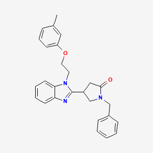 1-benzyl-4-{1-[2-(3-methylphenoxy)ethyl]-1H-benzimidazol-2-yl}pyrrolidin-2-one