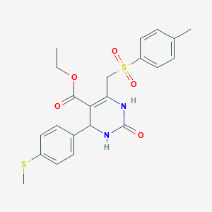 Ethyl 6-[(4-methylbenzenesulfonyl)methyl]-4-[4-(methylsulfanyl)phenyl]-2-oxo-1,2,3,4-tetrahydropyrimidine-5-carboxylate