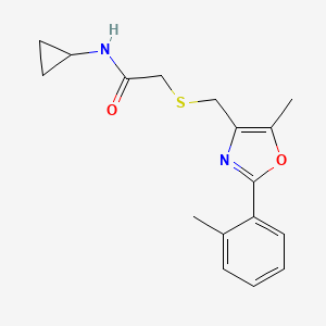 N-Cyclopropyl-2-({[5-methyl-2-(2-methylphenyl)-1,3-oxazol-4-YL]methyl}sulfanyl)acetamide