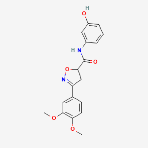 3-(3,4-dimethoxyphenyl)-N-(3-hydroxyphenyl)-4,5-dihydro-1,2-oxazole-5-carboxamide