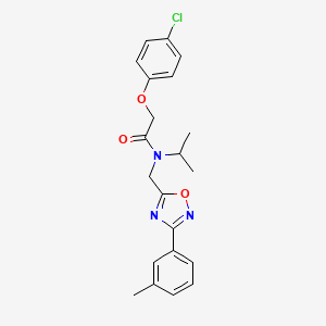 molecular formula C21H22ClN3O3 B11426222 2-(4-chlorophenoxy)-N-{[3-(3-methylphenyl)-1,2,4-oxadiazol-5-yl]methyl}-N-(propan-2-yl)acetamide 