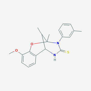 10-methoxy-2,11-dimethyl-3-(3-methylphenyl)-2,3,5,6-tetrahydro-4H-2,6-methano-1,3,5-benzoxadiazocine-4-thione