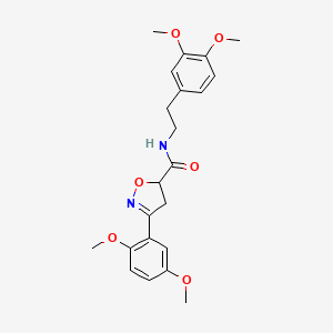 3-(2,5-dimethoxyphenyl)-N-[2-(3,4-dimethoxyphenyl)ethyl]-4,5-dihydro-1,2-oxazole-5-carboxamide