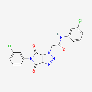 molecular formula C18H13Cl2N5O3 B11426256 N-(3-chlorophenyl)-2-[5-(3-chlorophenyl)-4,6-dioxo-4,5,6,6a-tetrahydropyrrolo[3,4-d][1,2,3]triazol-1(3aH)-yl]acetamide 