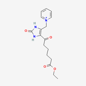 1-{[5-(6-Ethoxy-6-oxohexanoyl)-2-oxo-1,3-dihydroimidazol-4-YL]methyl}pyridin-1-ium