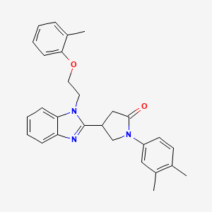 1-(3,4-dimethylphenyl)-4-{1-[2-(2-methylphenoxy)ethyl]-1H-benzimidazol-2-yl}pyrrolidin-2-one