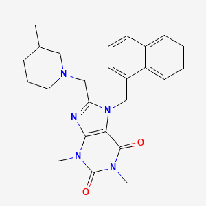 1,3-Dimethyl-8-[(3-methylpiperidin-1-yl)methyl]-7-(naphthalen-1-ylmethyl)purine-2,6-dione