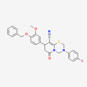 8-[4-(benzyloxy)-3-methoxyphenyl]-3-(4-fluorophenyl)-6-oxo-3,4,7,8-tetrahydro-2H,6H-pyrido[2,1-b][1,3,5]thiadiazine-9-carbonitrile