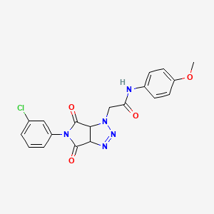 molecular formula C19H16ClN5O4 B11426322 2-[5-(3-chlorophenyl)-4,6-dioxo-4,5,6,6a-tetrahydropyrrolo[3,4-d][1,2,3]triazol-1(3aH)-yl]-N-(4-methoxyphenyl)acetamide 