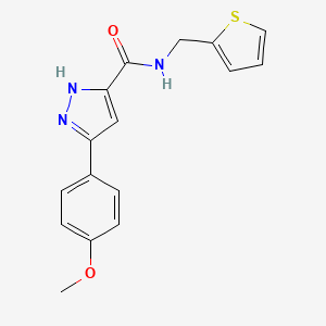 5-(4-methoxyphenyl)-N-(thiophen-2-ylmethyl)-1H-pyrazole-3-carboxamide