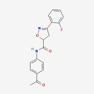 N-(4-acetylphenyl)-3-(2-fluorophenyl)-4,5-dihydro-1,2-oxazole-5-carboxamide